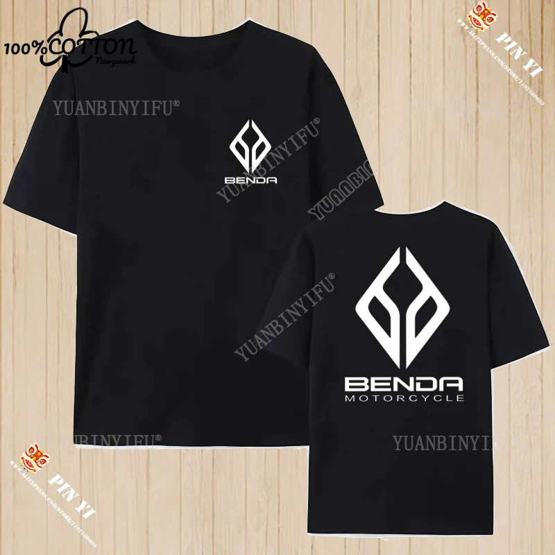 New Arrival Harajuku Benda Heavy Motorcycle Printed T-shirt 100%Cotton Top Unisex Shirt Short Sleeve O-neck Loose
