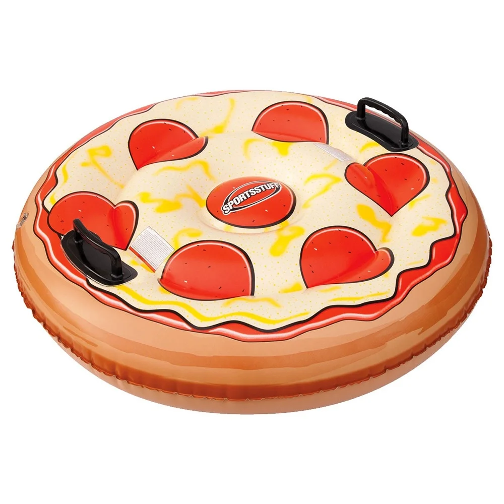 Customized Children's Pizza Ski Tube Inflatable Snow Sled Winter Entertainment Thickened Cold-Resistant Skiing Ring