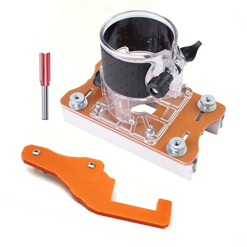 

2 In 1 Slotted Bracket Invisible Fasteners For 65mm Trimming Machine, Wardrobe Cupboard Panel Punch Locator Aluminum With Scale