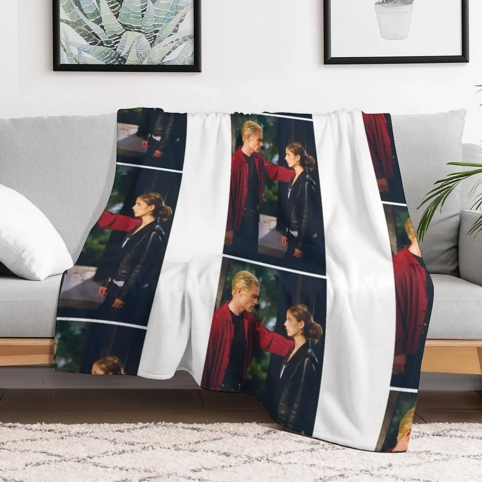 Spike and Buffy Throw Blanket Elegant Warm Throw Blanket for Hotel Home