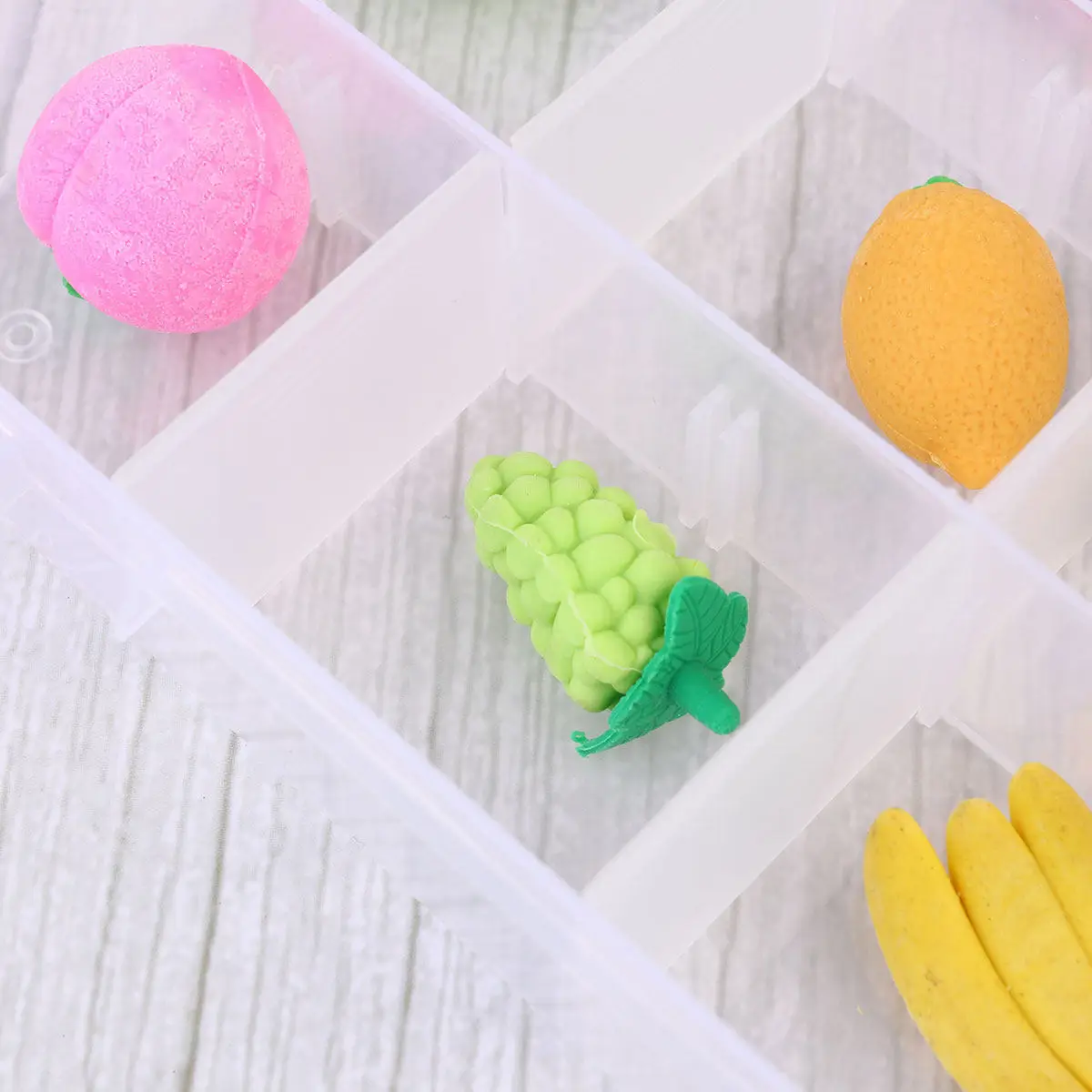 12Pcs Fruit Theme Erasers Creative Cartoon Style Wipe Pencil Easily Comfortable Grip School Student Art Office Stationery Supply