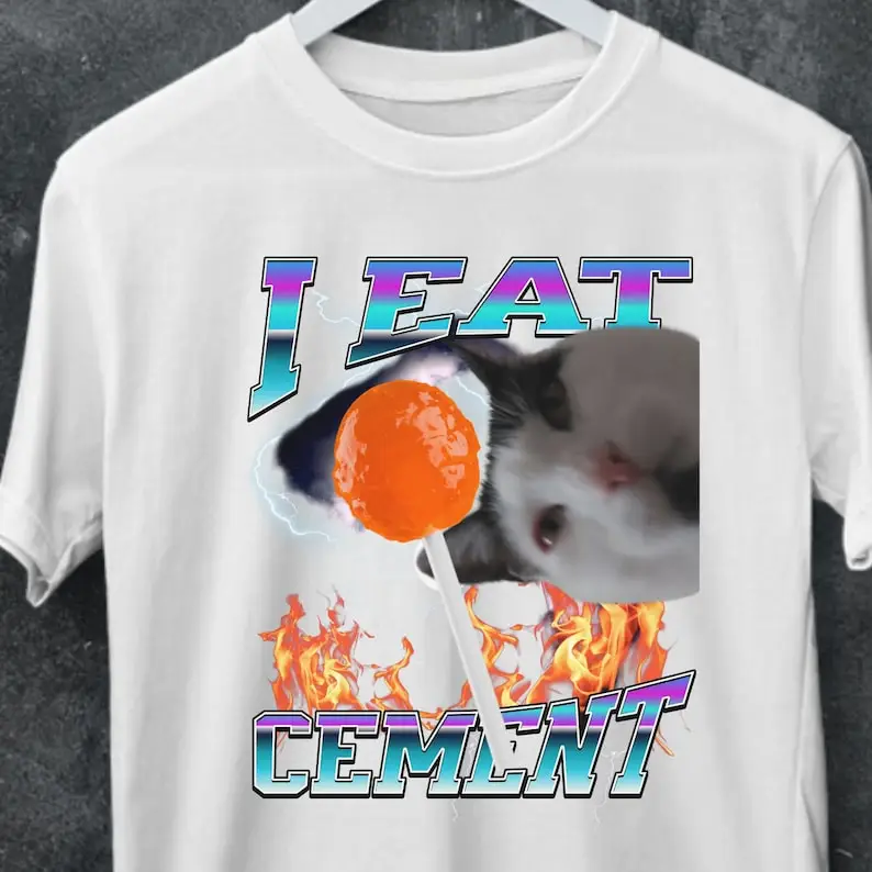 Unique I eat cement cat shirt,funny cat tee,shirts that go hard, funny memes tshirt,ironic tee, cat lover streetwear clothing,gi