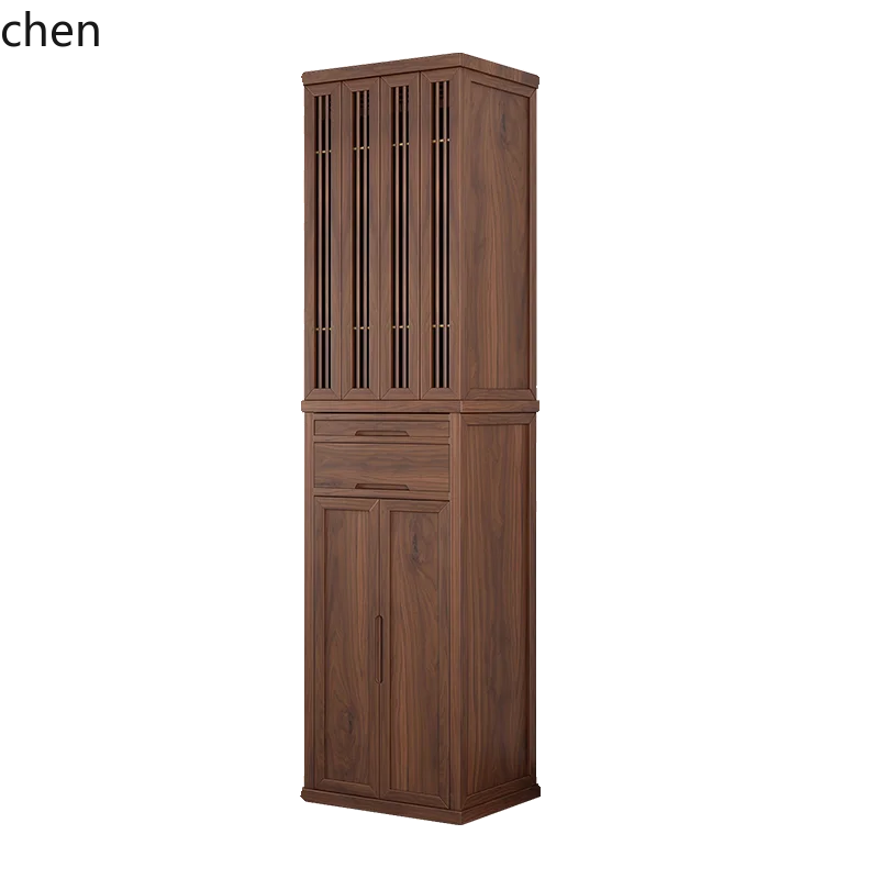 

HXL Black Walnut Shrine New Chinese Vertical Cabinet with Door Supply Table