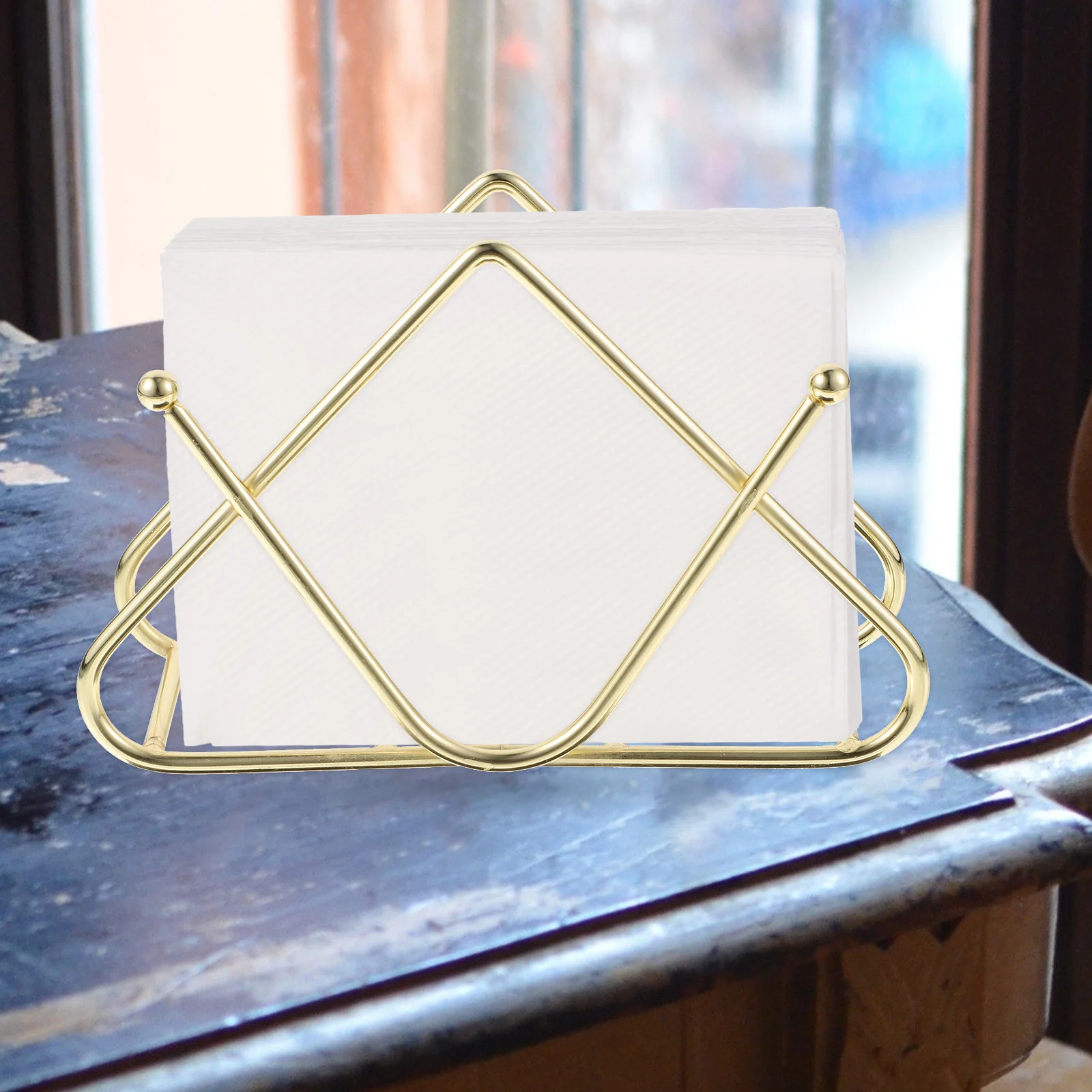 

Freestanding Metal Napkin Holder Tabletop Tissue Dispenser for Kitchen Dining Restaurant Napkin Stand Decorative Organizer Rack