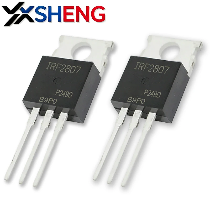 10PCS IRF2807 TO220 MOSFET IRF2807PBF Transistor de Efeito de Campo N-Channel 75V/82A
