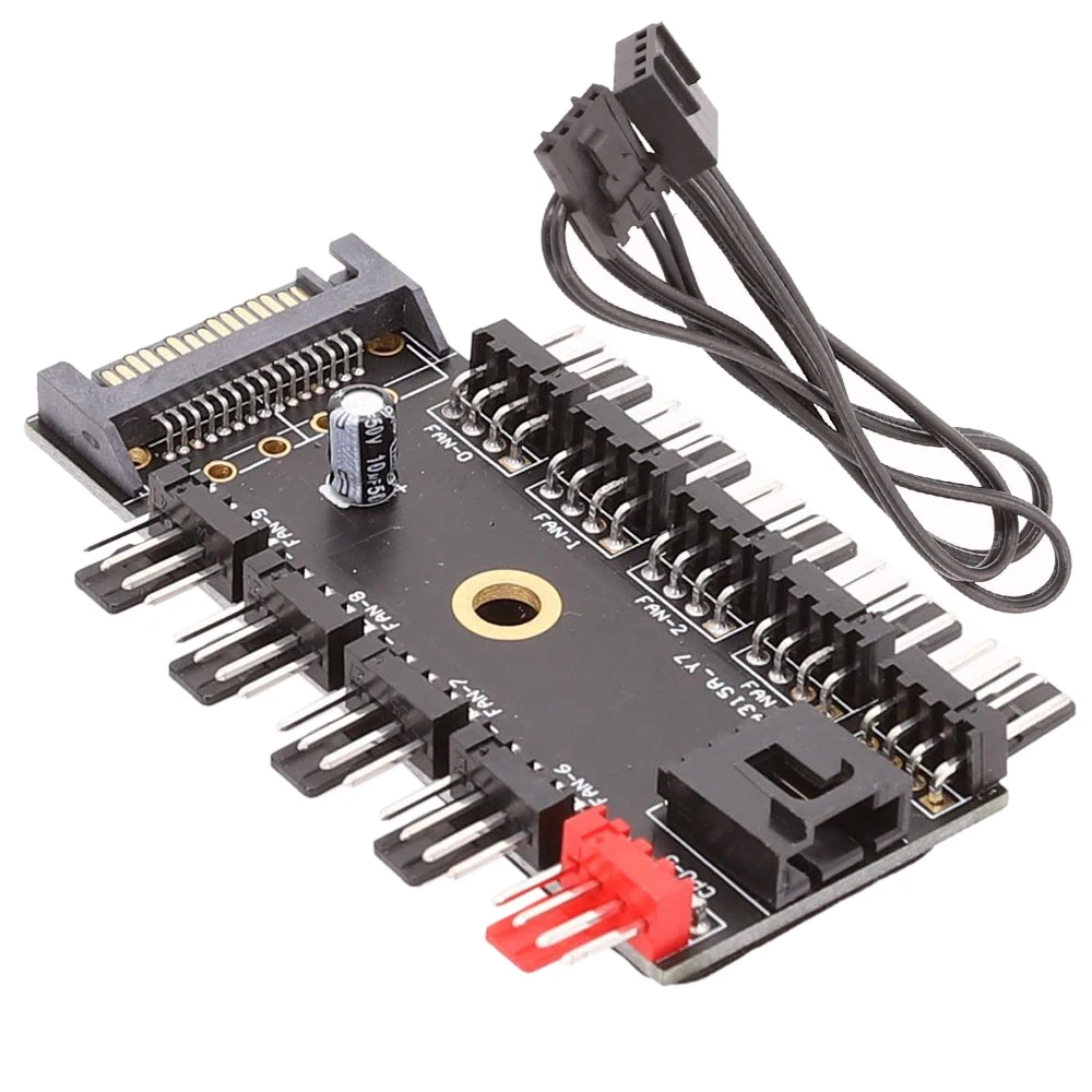 Adaptateur de contrôleur de vitesse HUB PWM, refroidisseur, prise, répartiteur, PC, 1 à 10, 3 broches, 4 broches