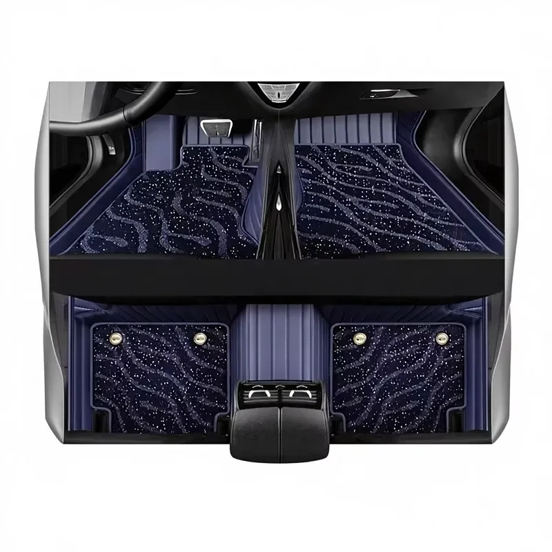 for 2026 Hot Selling Fully Enclosed Double Layer Starlight Leather Car Floor Mats Suitable for All Models