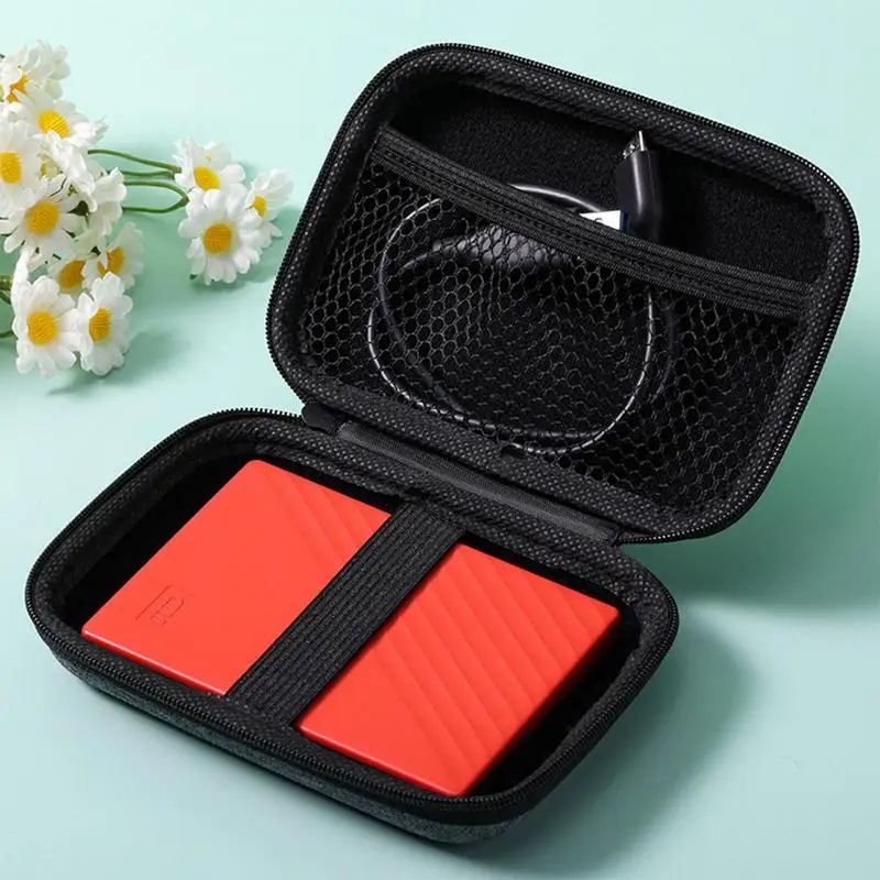 EVA Hard Case com Clip, Headphone Proteção Bag for External Disk Drive, 2.5"