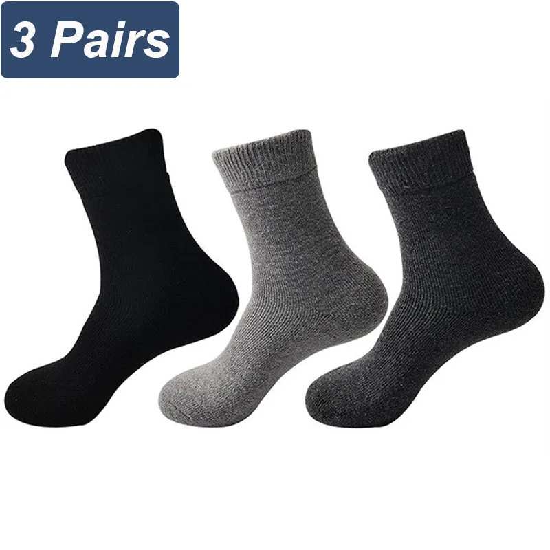 3 Paar verdickte Business Mid Tube geruchs resistente Socken Männer atmungsaktive anti bakterielle Schweiß absorbierende warme Socken aus reiner Baumwolle