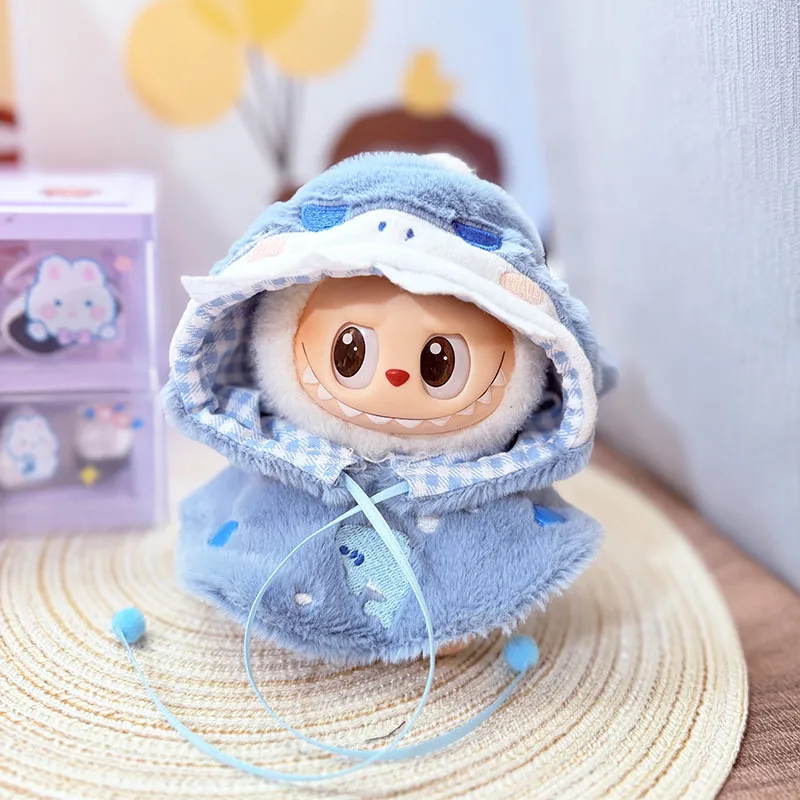 

DIY Doll Clothes for 17cm Labubu Dolls Accessories Animal Patterns Shark Corgi Dog Cartoon Dress Up for Labubu Clothes Outfit