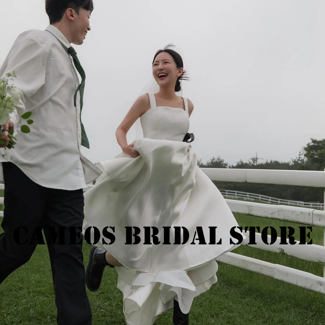 

SONDR Custom Made 웨딩드레스 Regular Straps Wedding Dresses Sleeveless A-Line Korea Evening Ivory Bride Gowns Women Bridal Dresses