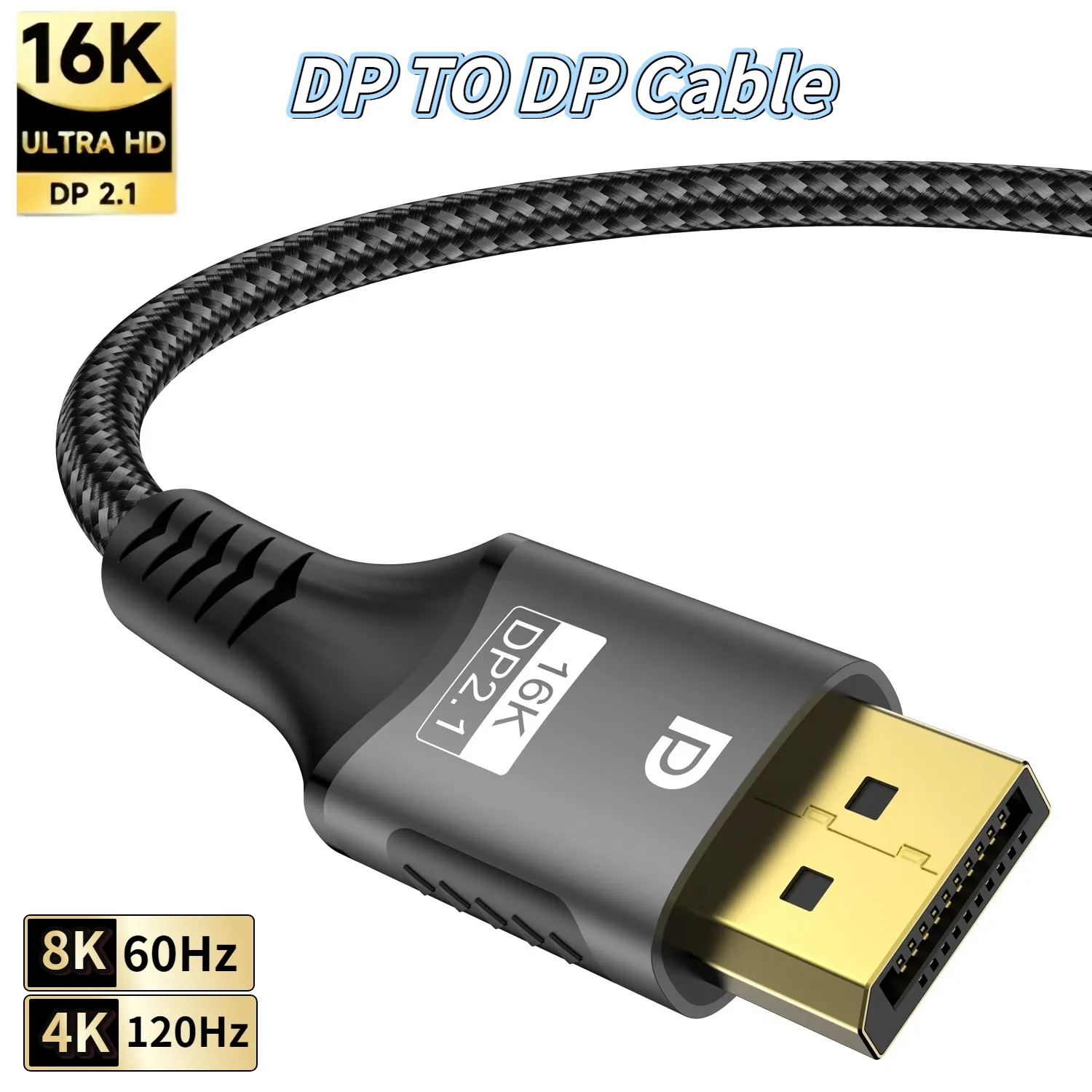 16K Displayport 2.1 to DP Cable 54Gbps 8K@60Hz 4K@240Hz Compatible with HDR10 DSC 1.2a, G-Sync FreeSync Gaming PC,Gaming Monitor