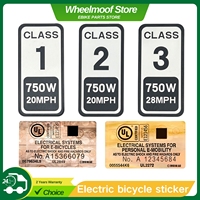 EBIKE Sticker with UL Certification for Class 1/2/3 Electric Bikes, Compatible with 750W, 1000W, 1500W+ E-drive Motors