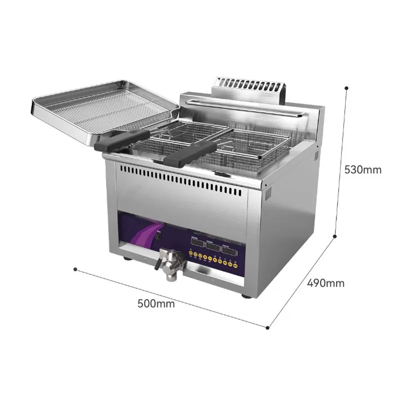 Commercial Large Capacity Electric Deep Fryer, Automatic Electric Frying Machine for Chicken, French Fries, Fried Dough Sticks