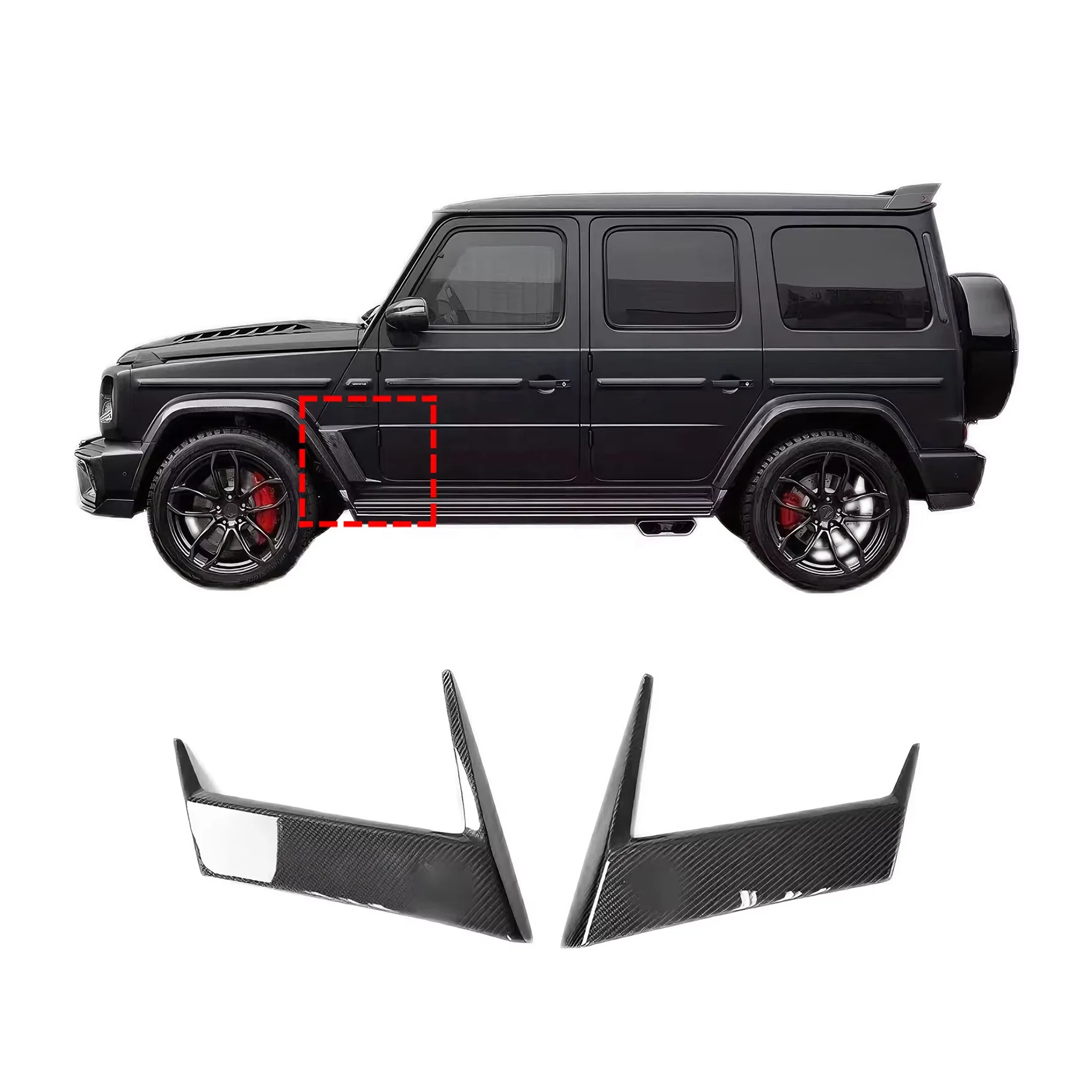 

Dry Carbon Fiber Automotive Component Vent Baffle Suitable for Mercedes Benz W464 G500 G550 G63 AMG