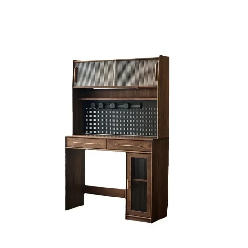 Black walnut solid wood dining side cabinet integrated against the wall cabinet cherry wood multi-function
