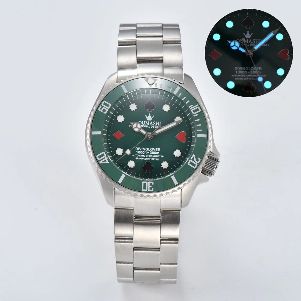 Orologio da uomo 007 da 40,5 mm con cassa in cristallo di zaffiro Orologio subacqueo skx con movimento automatico giapponese autentico NH35/NH36 personalizza il logo