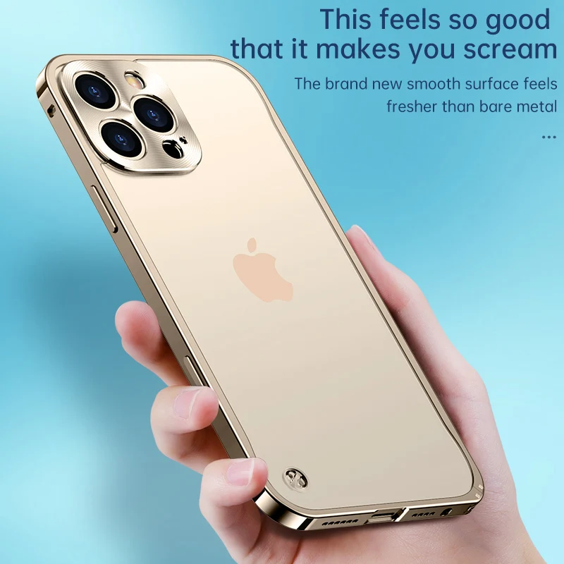 Custodia paraurti con telaio in lega di alluminio aeronautico per iPhone 17 16 15 14 13 12 Pro Max Plus Mini protezione lente in metallo copertura antiurto
