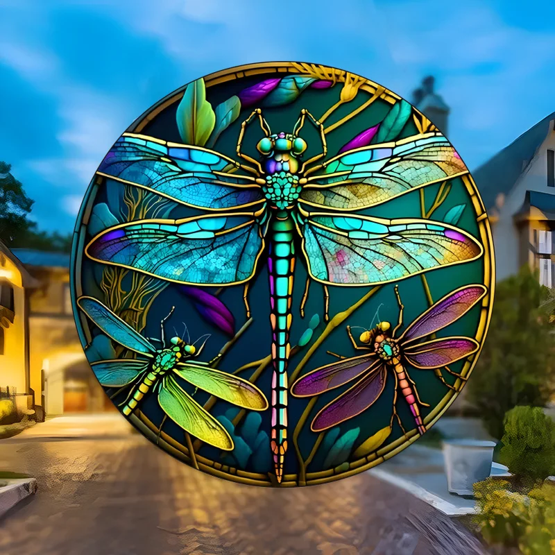 ملصقات زجاج نافذة الكتروستاتيكي من اليعسوب الملون ، ملصق زجاج تتشبث ثابت غير لاصق ، مضاد للتصادم ، ديكور منزلي RV ، #7