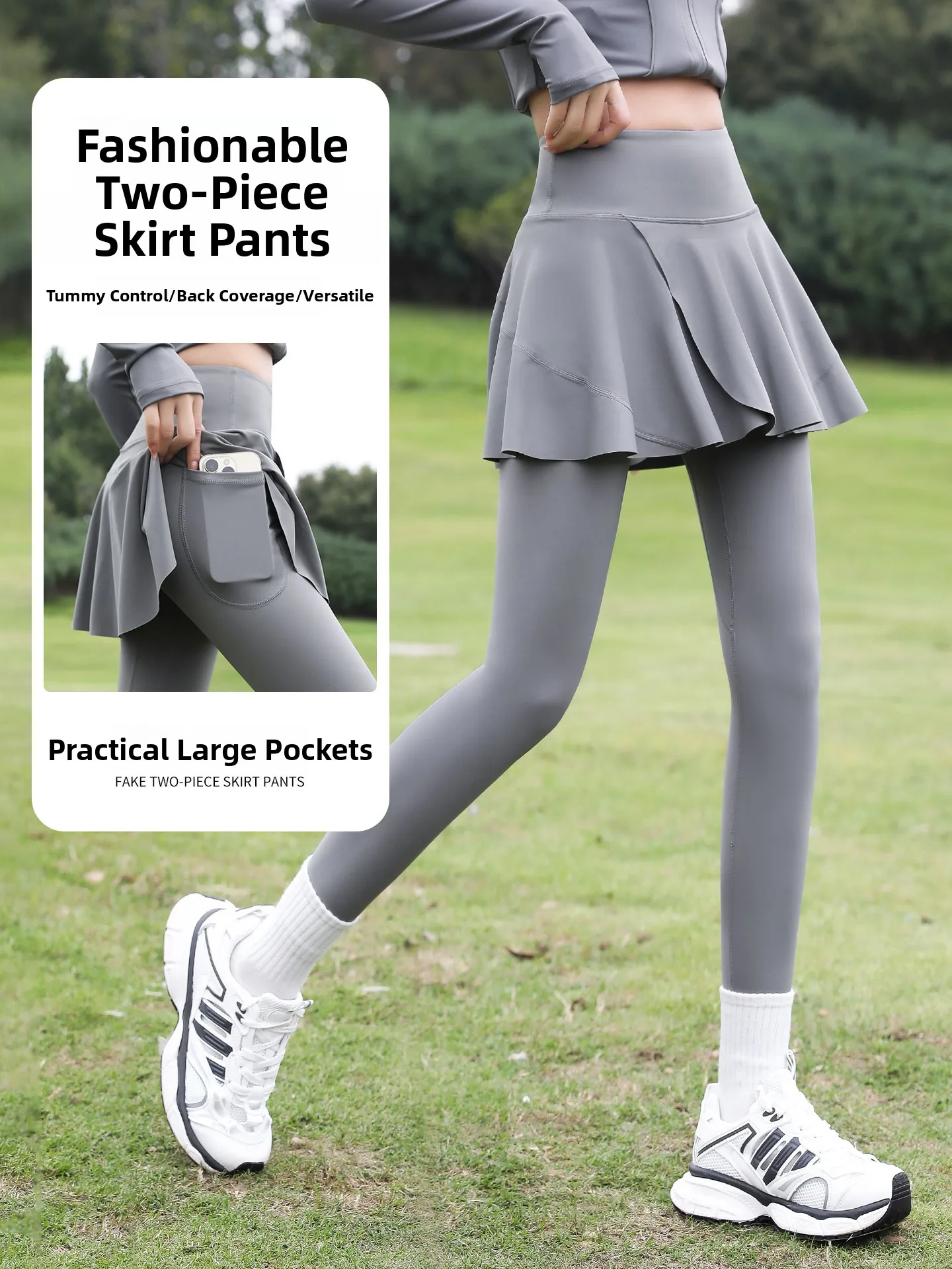 High-End Yoga Fitn Clothing Set Women's 2025 New Sle Pilates Training Running Sports Pants Skirt Long Sve Zipper Closure