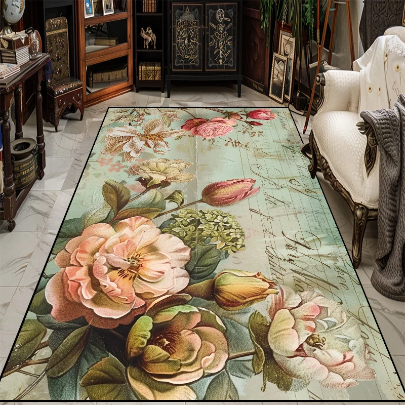 Modern 3D Floral Living Room Decor Carpet Soft Flannel Rugs for Bedroom Bedside Modern Fashion Decoration Home Sofa Floor Mat 러그
