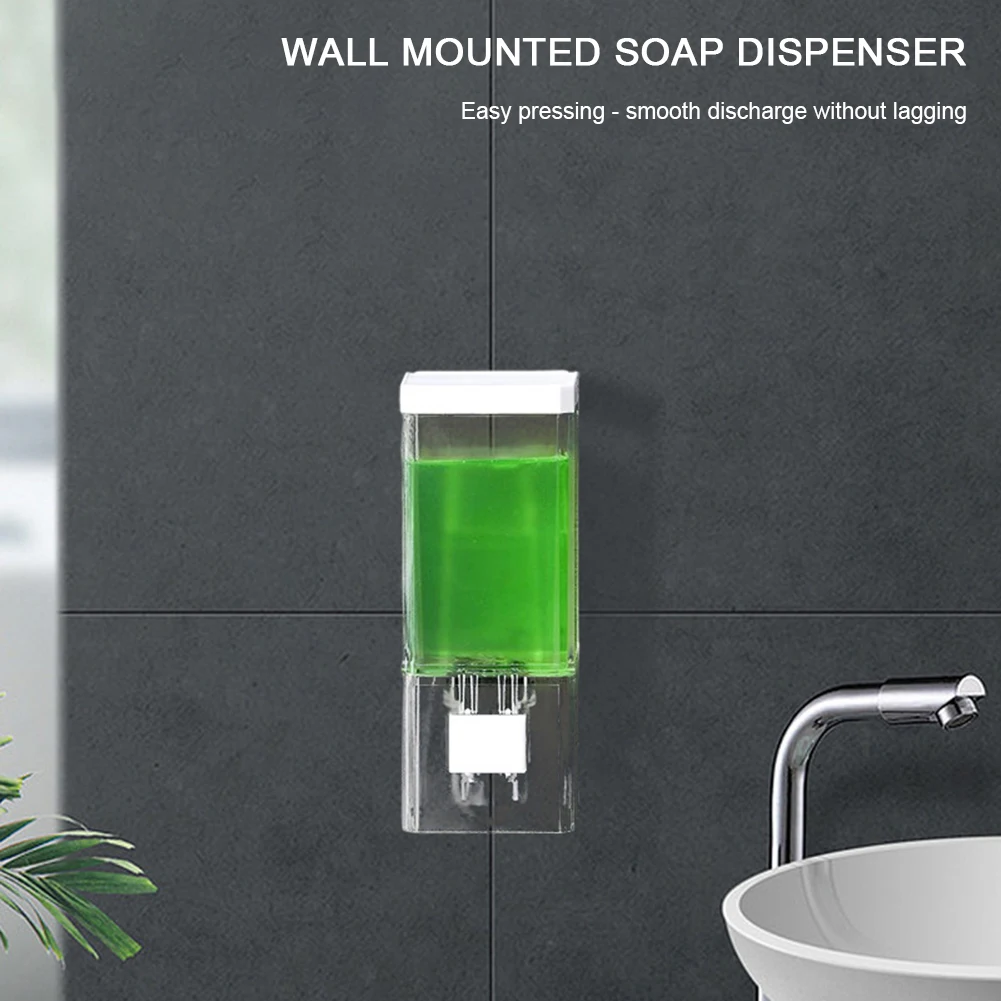 Punch-Free Wall Mounted Soaps Dispenser Manual Plastic Hand Soaps Storage Bottle Bathroom Supplies