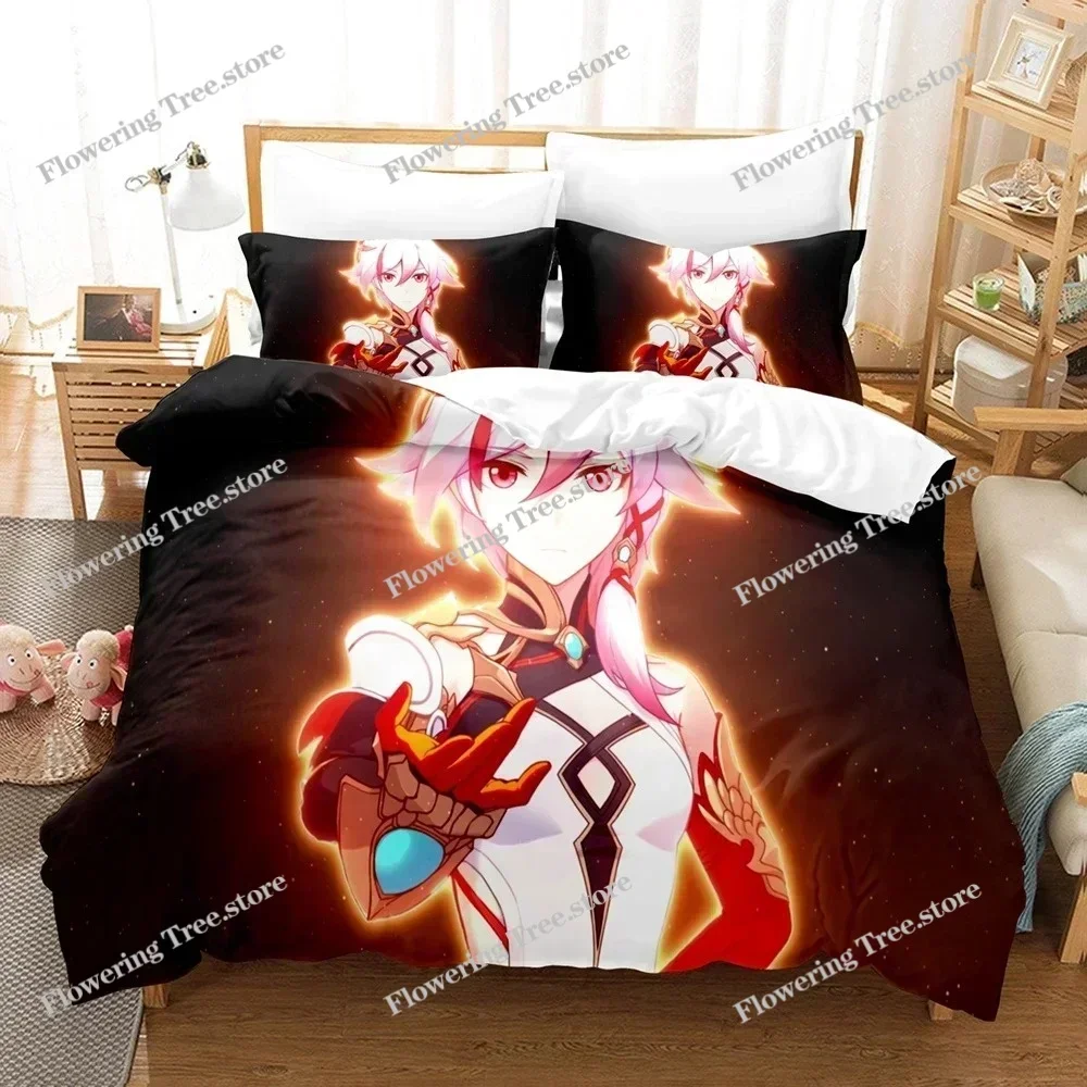 3D Anime Honkai Impact 3rd Bedding Set Printed Decorative Duvet Cover Set Bedclothes Quilt Cover Home For aldult kid teen