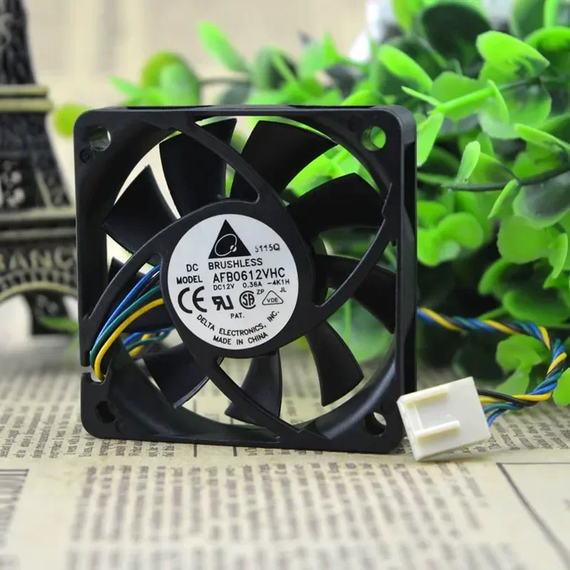 Delta 6015 12V 0.36A 6CM/cm 4-wire CPU Chassis Fan AFB0612VHC for computers