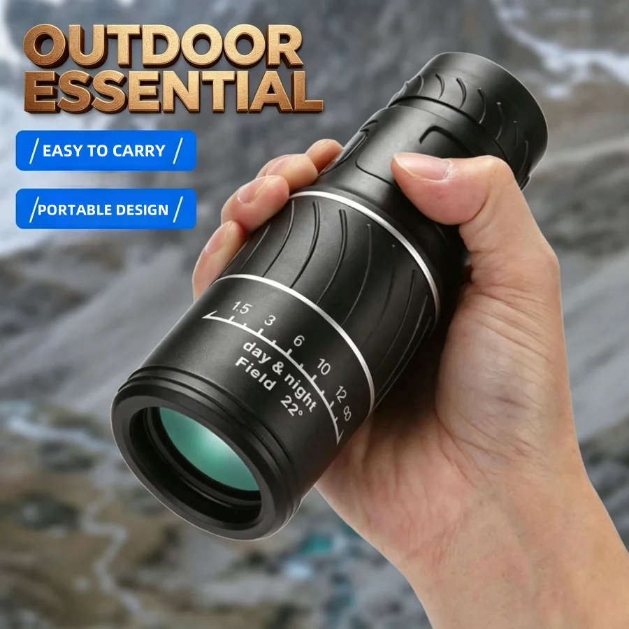 16x52 High Definition Green Coating Monocular Telescope Outdoor Portable HD Scope Low Light for Hiking Concert