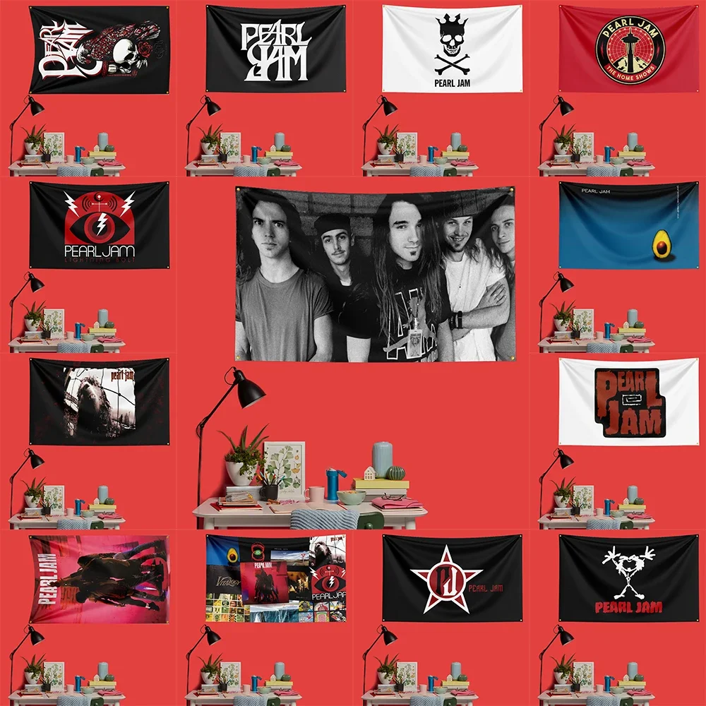 Pearl Jam Grunge Rock Flag 3x5 FT 90x150cm Polyester Decorative Banner Tapestry For Music Fans Bedroom Wall Decoration