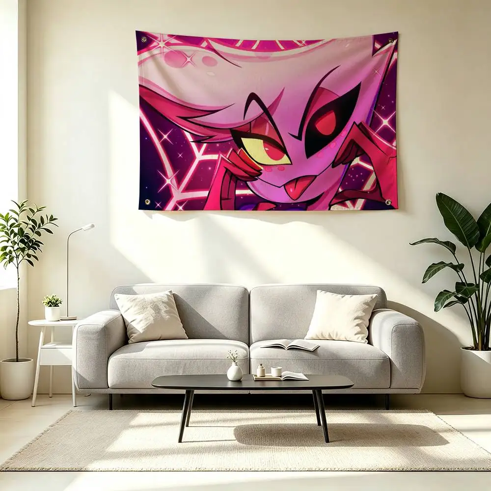 A-Angel Dust Hazbin Hotel Flags Wall Hanging Tapestry Outdoor Garage Room Decorative flag Background Blanket
