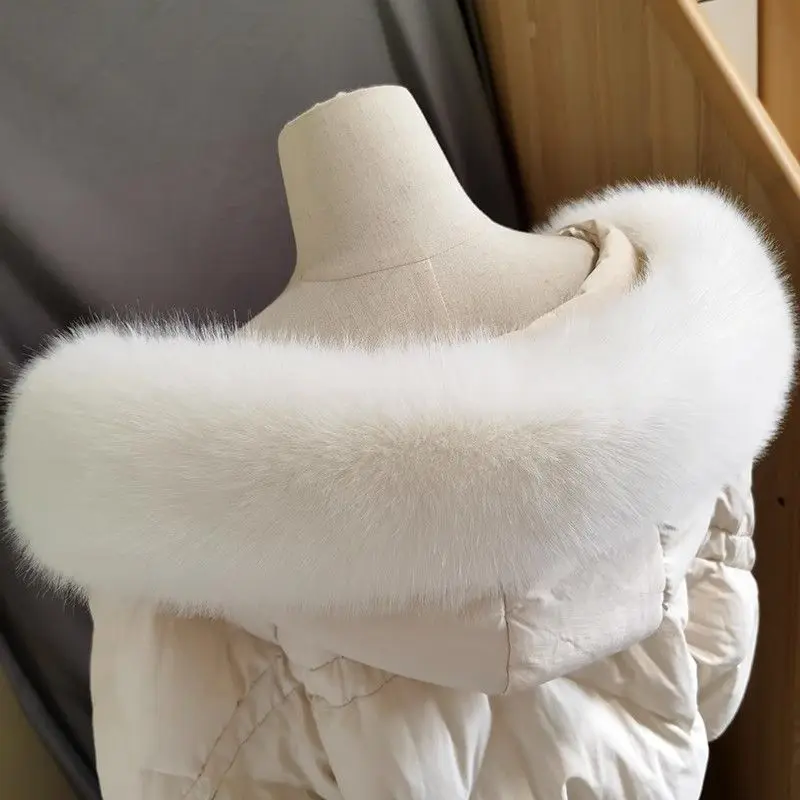 Furry and fluffy collar simulation fur collar sold separately, soft unisex down jacket fur collar thickened in winter