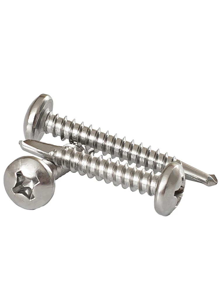 M4.2 M4.8 Phillips Pan Head 410 Stainless Steel Self Drilling Screw Thread Self Tapping Screw Length 13-70mm