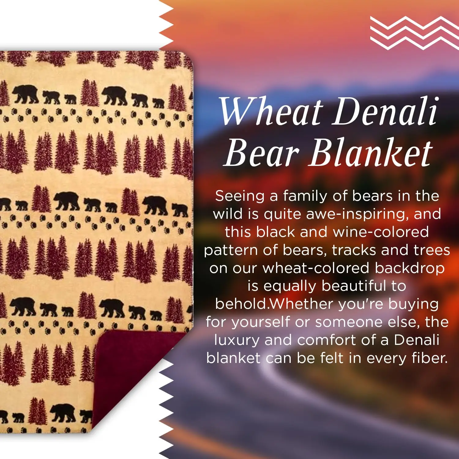 Ultimate Comfort Rustic Throw Blanket - Wheat Bear Design (60x70)