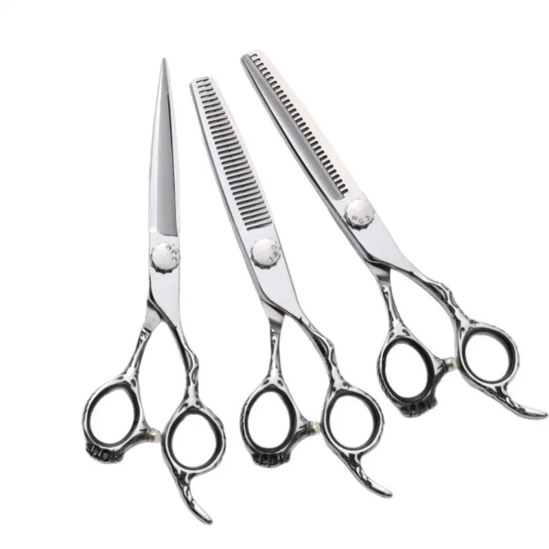 

Professional Hairdressing Scissors Japan440C 6-Inch Salon Hairdresser Tijeras Barbero Professional Tooth Reverse Tooth Scissors