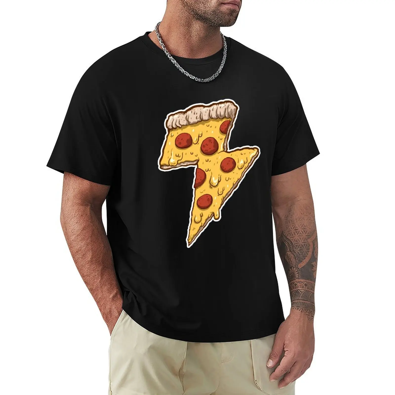 Thunder Cheesy Pizza T-Shirt Plus Size Lightweight Tee Shirt