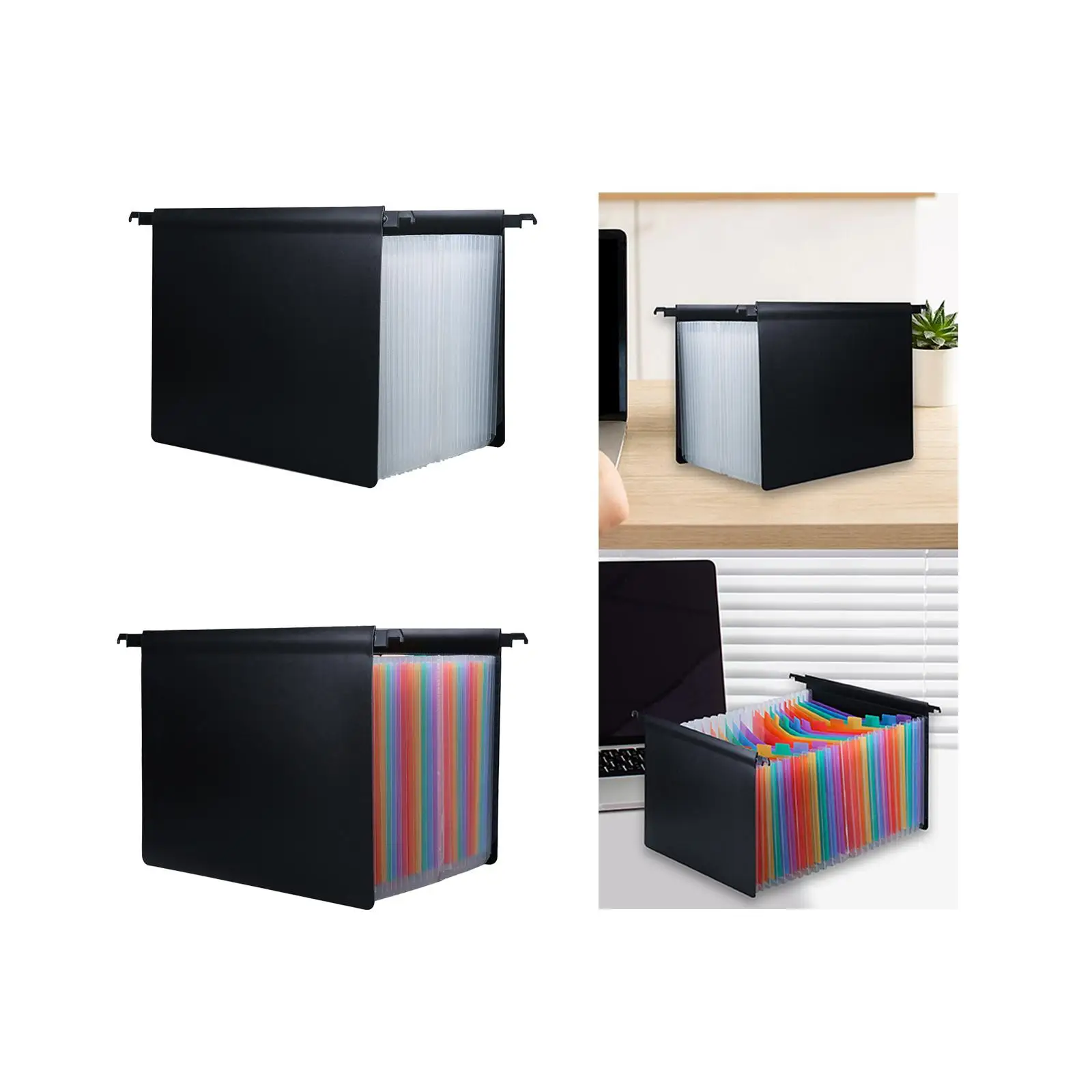 Expandable Hanging File Folder File Organizer, 25 Pockets with A4 Letter Size Tabs, Document Folder for Binder, Papers