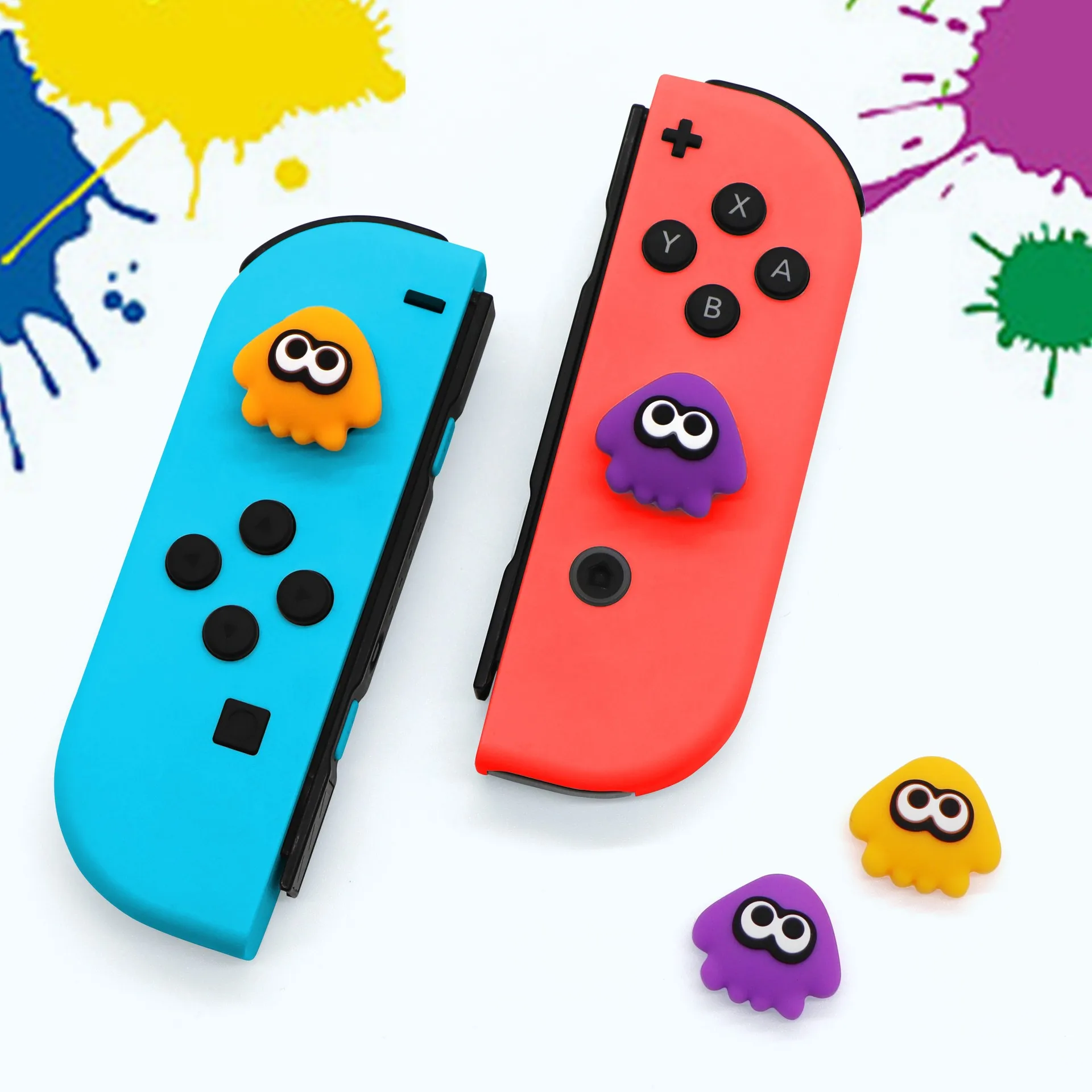 inkfish Octopus Game Silicone Case Joystick Soft Cover For Nintendo Switch Oled NS Lite Console Joy-con Thumb Stick Grip Cap