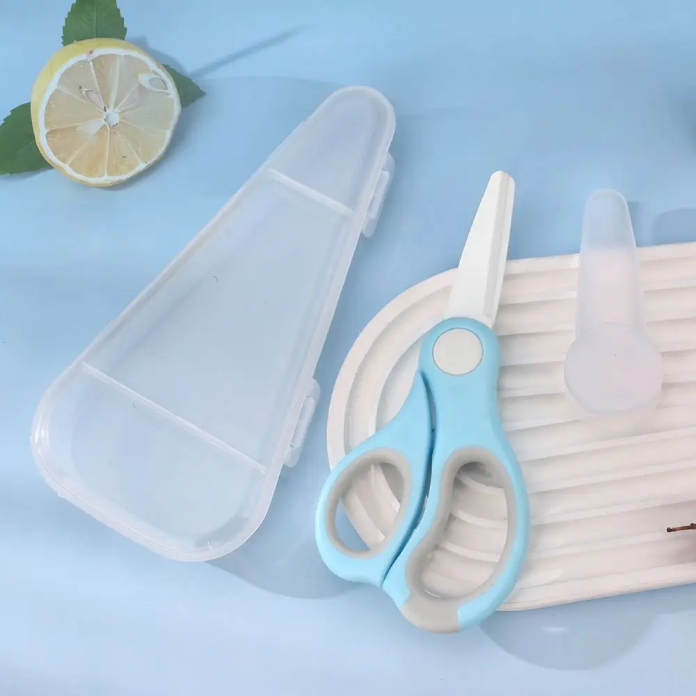 Durable Ceramic Baby Food Cutter Portable Kitchen Shears For Toddler Feeding High Temperature Resistant With Case