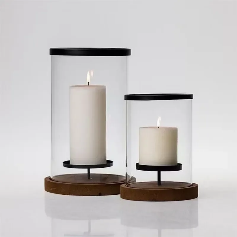 Modern Minimalist Glass Candle Holder for Living Room Dining Table Decor Elegant Transparent Centerpiece Ornament Home