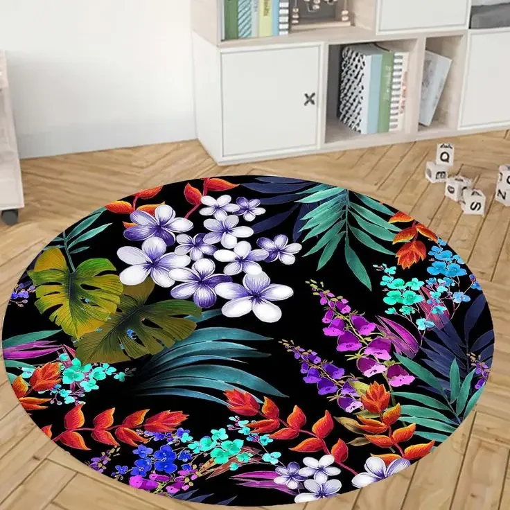 Round Rug – Fantasy Eye, Ocean Vortex, Koi Pond & Waterfall Art for Modern Home Decor