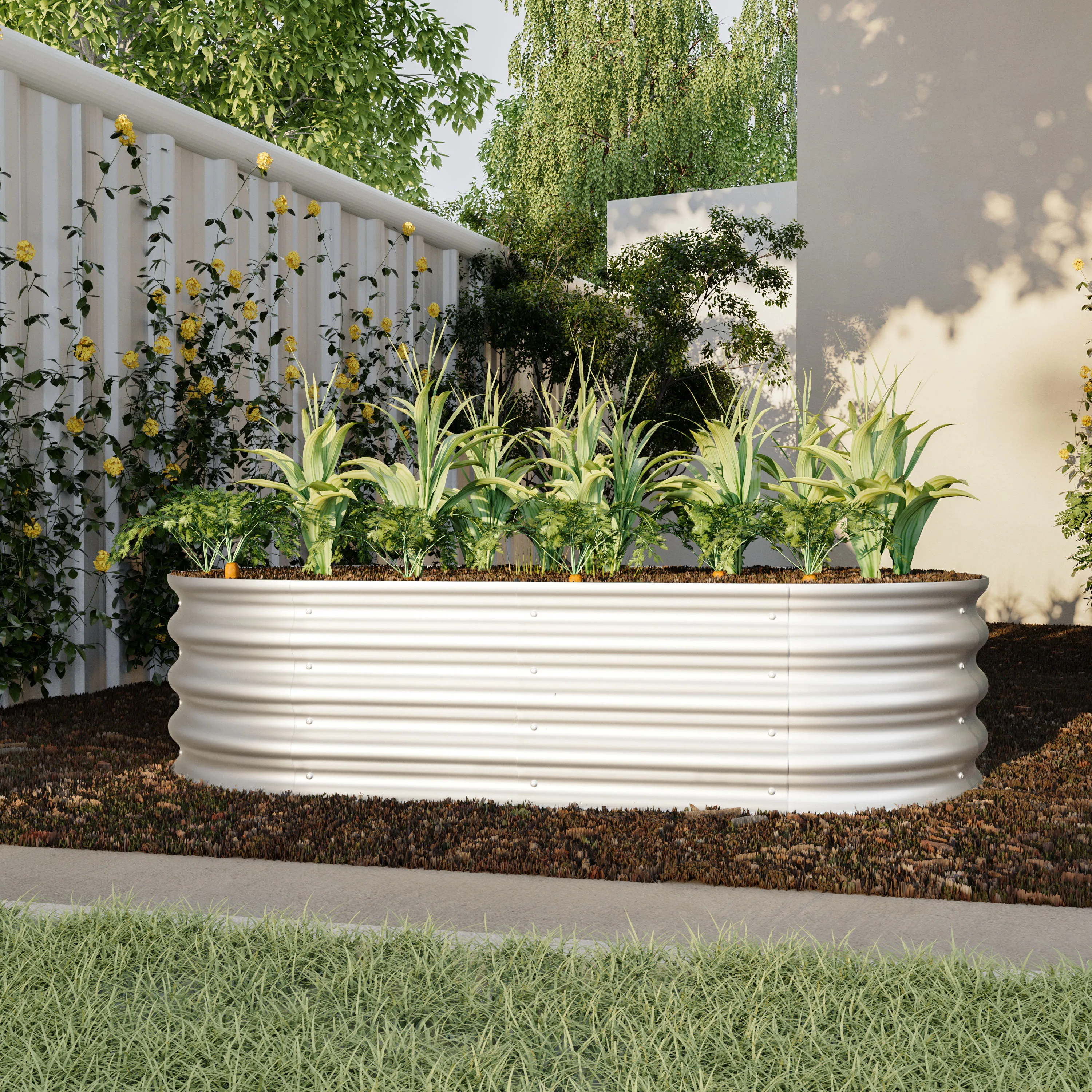 2Pcs 4x2x1ft Raised Garden Bed Kit, Galvanized Planter Raised Garden Beds for Outdoor for Vegetables,Flowers &Herbs, Heavy Duty,