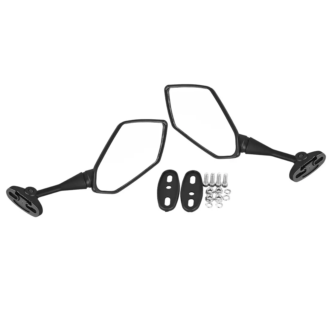 1 Pair Black Carbon Fiber Style Rear View Mirror With Fittings Fit For Lexmoto LXR LXS 125 380