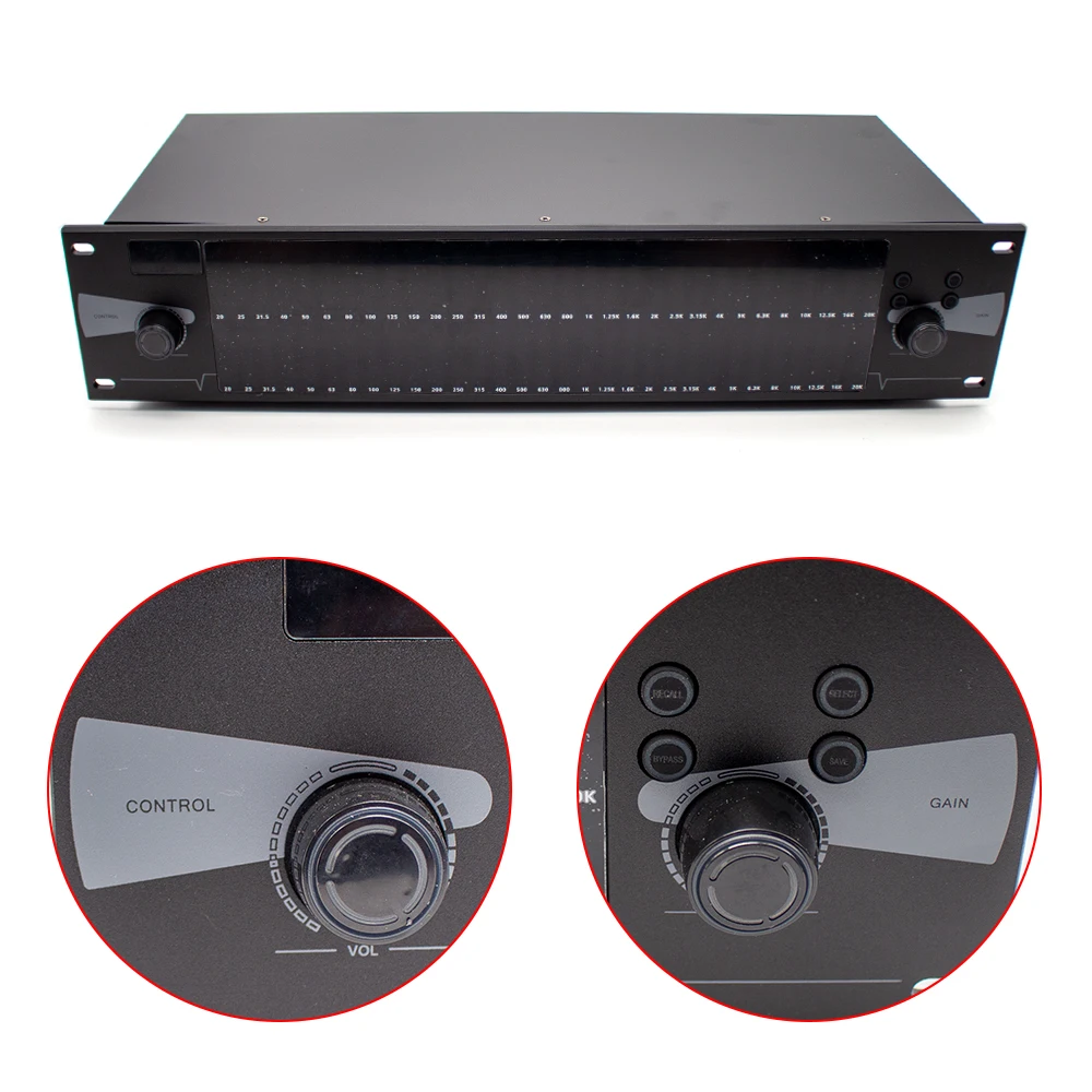EQ-888 2U Dual Spectrum Audio Equalizer Digital 31 Band Audio Digital Efek DSP Equalizador Prosesor Tahap KTV Sistem Suara