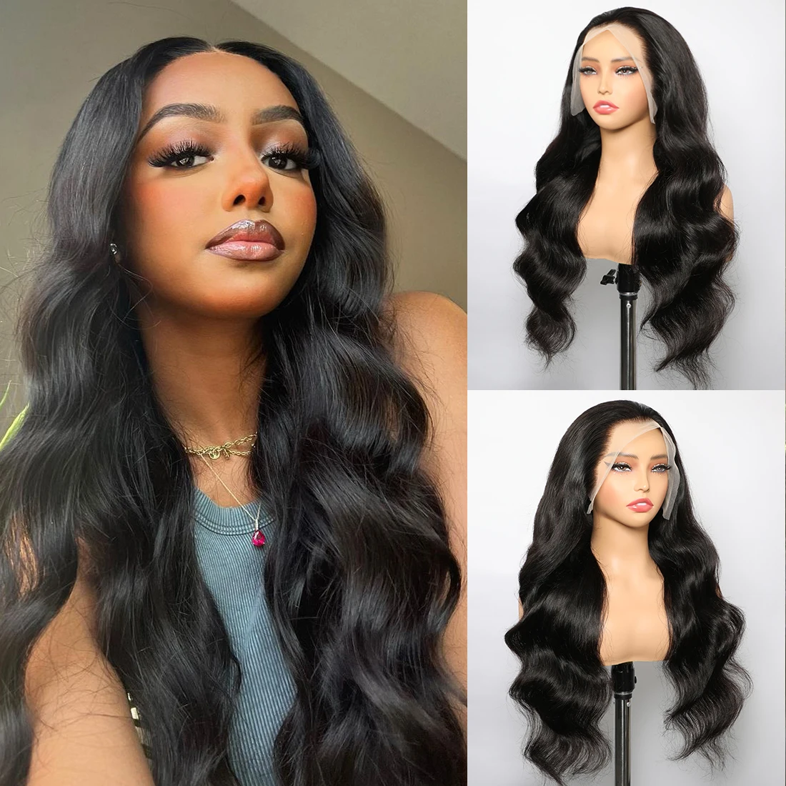 Brazilian Remy Hair 13x4 Full Lace Frontal Wig Body Wave Pre Cut Swiss Lace for Black Women