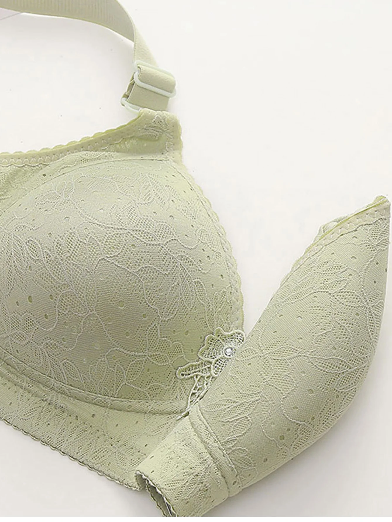 6-częściowy zestaw miękkich i wygodnych biustonoszy push-up bez fiszbin, zapobiegających obwisaniu, z podparciem bocznym biustu, ozdobionych kwiatowym wzorem, odpowiednich na każdą porę roku.