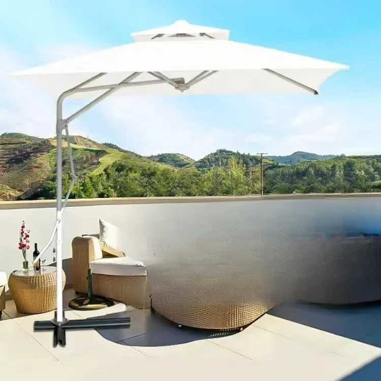 Exterior, protección solar, sombrilla, balcón, puesto, seguridad, sombrilla romana