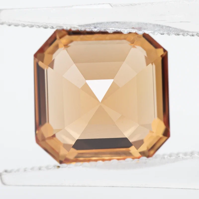 Top Lab Grown Sapphire Orange Square Asscher Cut VVS1 Gemstone Charms DIY For Jewelry Making Material Selectable AGL Certificate