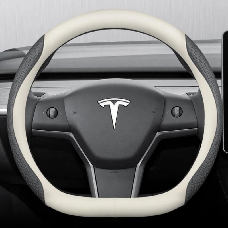 Per Tesla Model S 3 Y 2012-2023 2013 2016 2017 2020 2021 coprivolante per Auto in pelle PU 11 colori accessori Auto antiscivolo