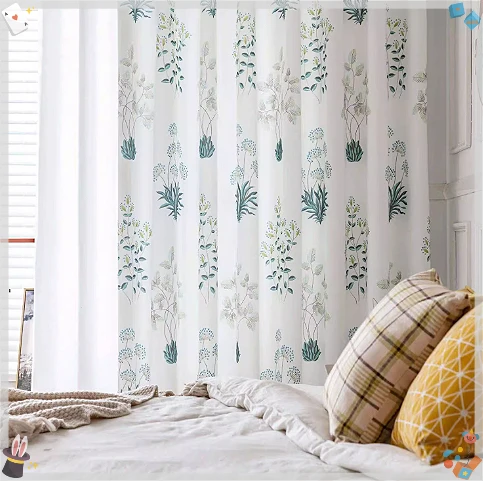 Cortinas opacas de estilo fresco Rural americano, 1 unidad, cortinas con estampado de años de cebolla verde Pastoral, sala de estar y dormitorio